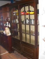 A Victorian mahogany bookcase with two glazed door