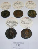 Five Roman AS coins - Hadrian (AD132-134)