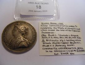 A Queen Anne silver commemorative medal to celebra