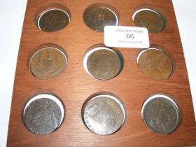 Nine assorted bank and other tokens including Scot