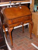 A reproduction walnut ladies writing bureau with s