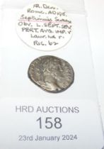 An approx. 16mm diameter Roman silver coin of Sept