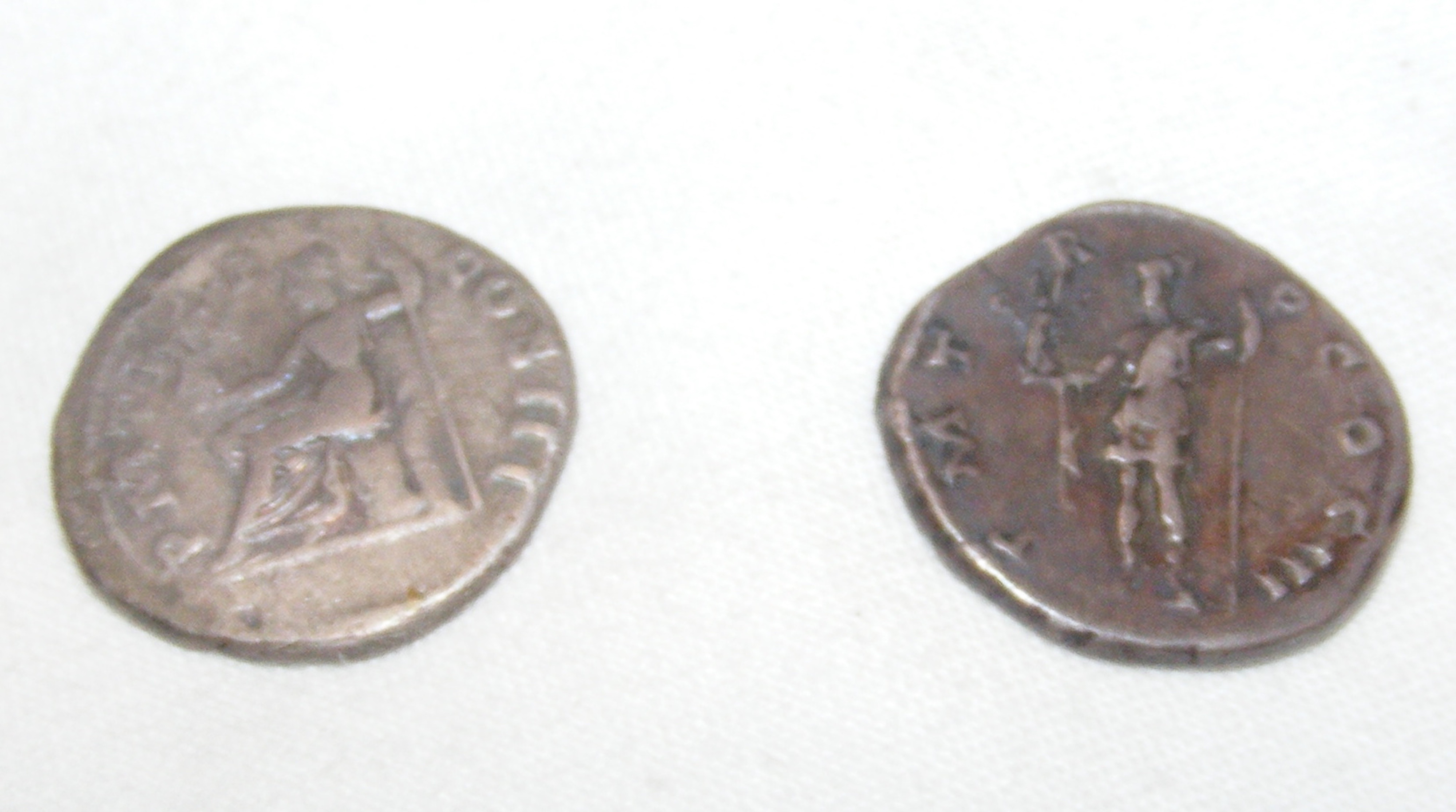 Two approx.19mm diameter Roman silver coins, Hadri - Image 2 of 2
