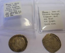 Two James I silver sixpences (2nd Coinage 1604 and
