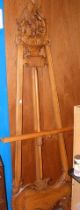 A carved presentation easel - height 200cm