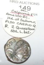 An approx. 18mm diameter Roman silver coin of Calp