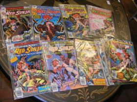 A quantity of Marvel Red Sonja comics