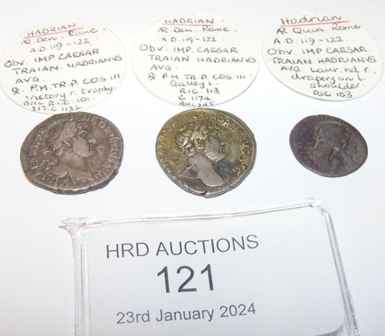 Two Roman silver coins, Hadrian (AD117-138) - 3.1