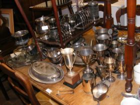 Silver plate and other metal ware - includes solid