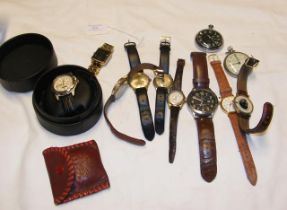 Vintage gents wrist watches together with others