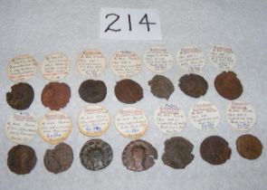 Fourteen Roman coins from the Hollingbourne hoard