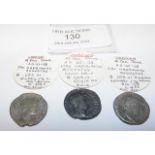 Three Roman silver coins, Hadrian (AD117-138) - ea