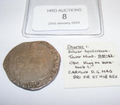 A Charles I Tower Mint, 1641-1643 silver half crow