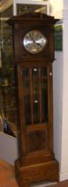 A 1920's oak cased chiming Grandfather clock