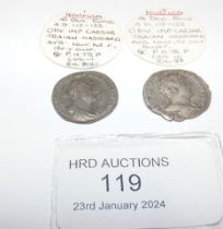 Two Roman silver coins, Hadrian (AD117-138) - 3.2