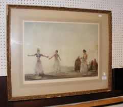 WILLIAM RUSSELL FLINT - a coloured print of dancin