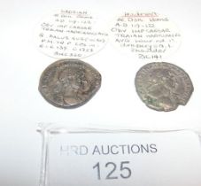 Two Roman silver coins, Hadrian (AD117-138) - 3 gr