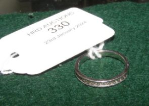 A palladium ring with diamond mount