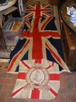 A vintage Union Jack flag, together with Queen Vic
