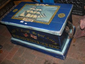 A painted blanket chest