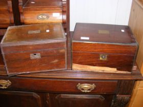 Two antique storage boxes