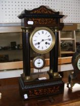 A French Portico clock - 45cm high