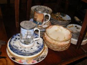 Assorted collectors plates and two marine themed t