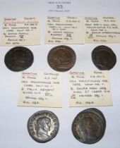 Five Roman Follis coins of Galerius (AD305-311)