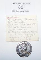 A Roman silver Siliqua coin of Gratian - Treveri M