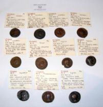 Eleven Roman AE3 Follis coins of Crispus - Son of
