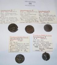 Five Roman AE3/4 Follis coins of Constantine II (A