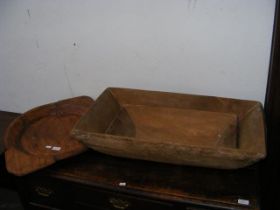 An old wooden dough bin etc.