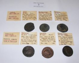 Six Roman Antoninianus coins of Carus (AD282-283),