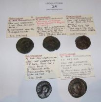 Five Roman Antoninianus coins of Carausius (AD287-