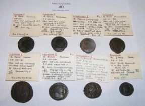 Seven Roman Follis coins of Licinius I (AD308-324)