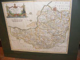 Robert Morden - a 17th century hand coloured map o