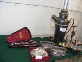 Various silver and plated collectables, including