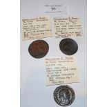 Three Roman Follis coins of Maximinus II, Daza (AD