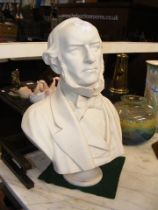 A 19th century Parian ware bust of Gladstone by Ad