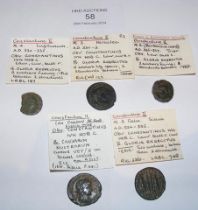 Five Roman AE3/4 Follis coins of Constantine II (A