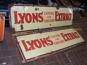 An antique enamel Lyons Extract advertising sign a
