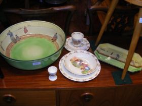 A Royal Doulton Dutch Harlem tray and bowl - circa