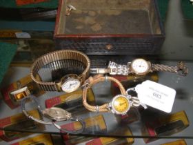 A lady's vintage wrist watch, etc.
