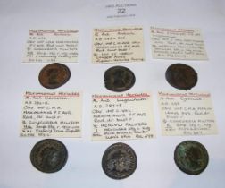 Six Roman Antoninianus coins of Maximianus Hercule