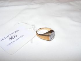 A multi stone diamond ring in 9ct setting - approx