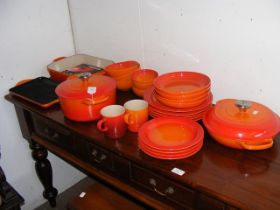 A selection of new Le Creuset cooking and dinner w