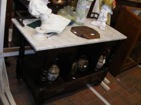 A Victorian marble top wash stand