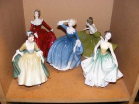 Five Royal Doulton figurines