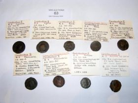 Nine Roman AE3 Follis coins of Constantius II - So