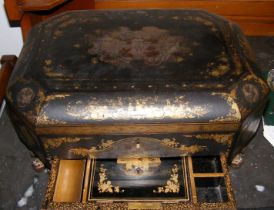 A 19th century papier mache workbox in Oriental st